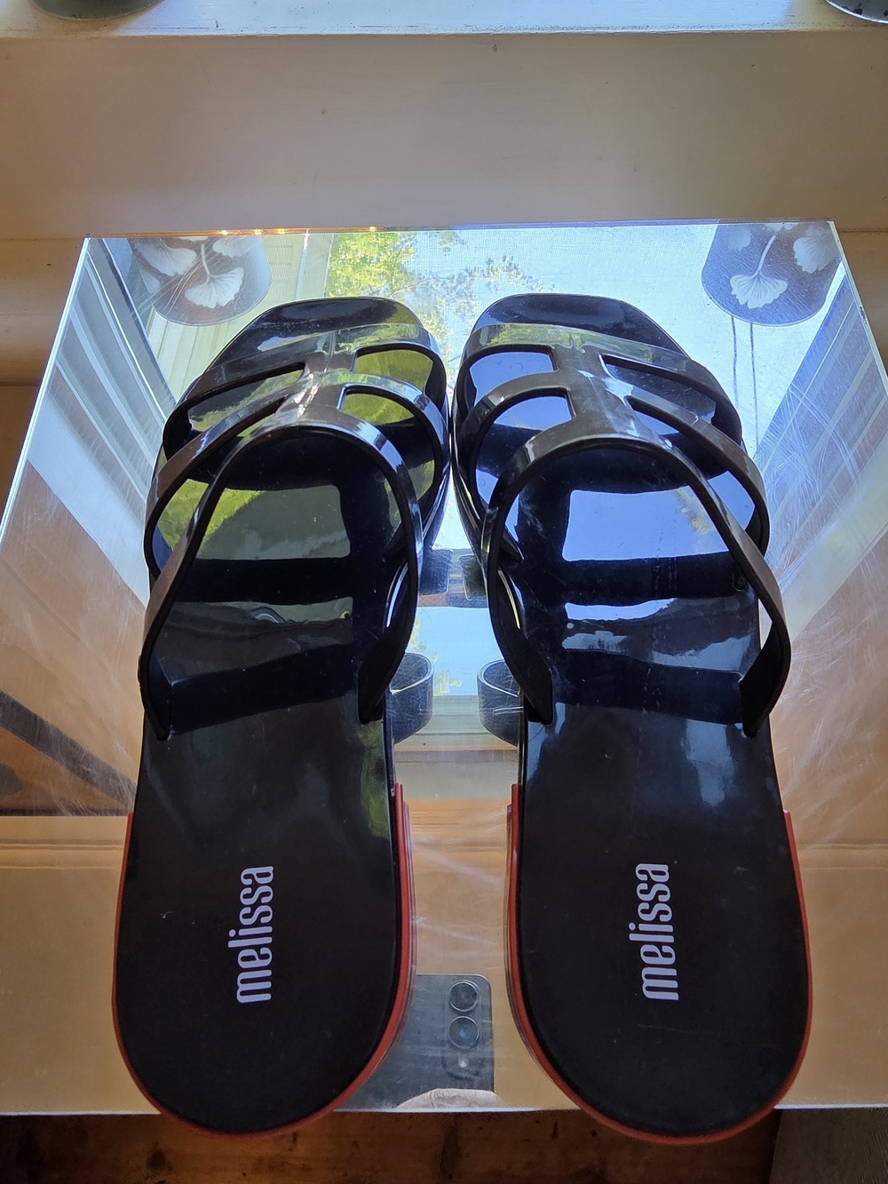 Melissa Women's Black Jelly Slide Sandals Size 7 Like New